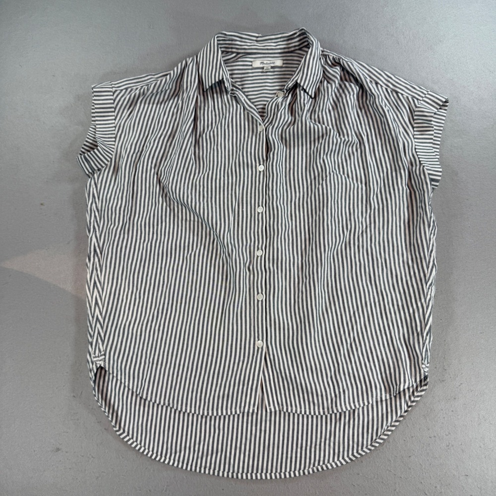 Madewell H6434 Navy White Stripe Central Shirt Women's XS